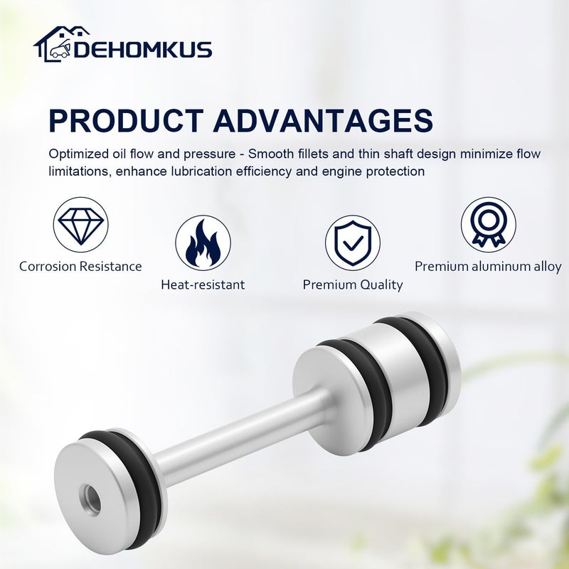DEHOMKUS LS Barbell Oil Diverter Fits for GM Gen III & IV LS1 LS2 LS3 LQ4 LQ9 L33 L99 5.3L 5.7L 6.0L 6.2L, 12573460 LS Billet Rear Galley Plug Barbell Oil Diverter 6061-T6 Aluminum Alloy Material - Image 5